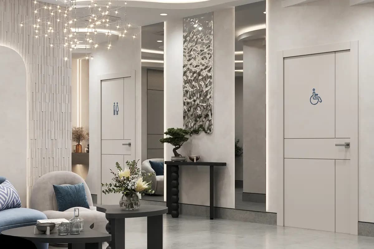 Зона рецепции — детали интерьера